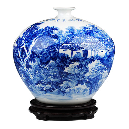 porcelaine for Jahrriesnge Hand blue white landscape painting vase cna0062 Compatible porcelaine Jahrriesnge for Hand blue white landscape painting vase cna0062