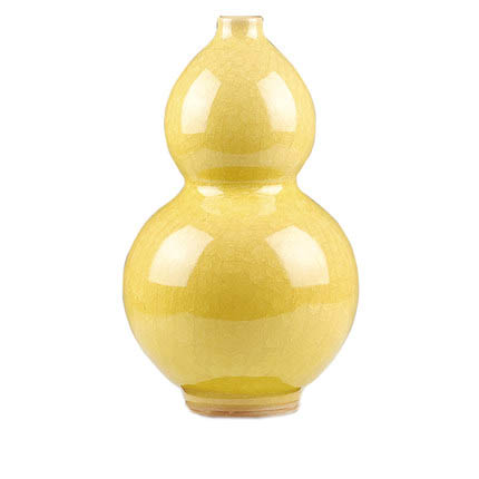 porcelaine for Jahrriesnge yellow ice cube cracked gourd vase cna0731 Compatible porcelaine Jahrriesnge for yellow ice cube cracked gourd vase cna0731