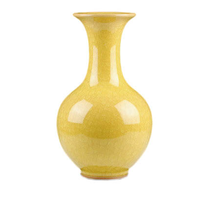 porcelaine for Jahrriesnge yellow ice cube cracked gourd vase cna0732 Compatible porcelaine Jahrriesnge for yellow ice cube cracked gourd vase cna0732