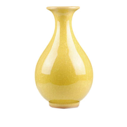 porcelaine for Jahrriesnge yellow ice cube cracked gourd vase cna0734 Compatible porcelaine Jahrriesnge for yellow ice cube cracked gourd vase cna0734