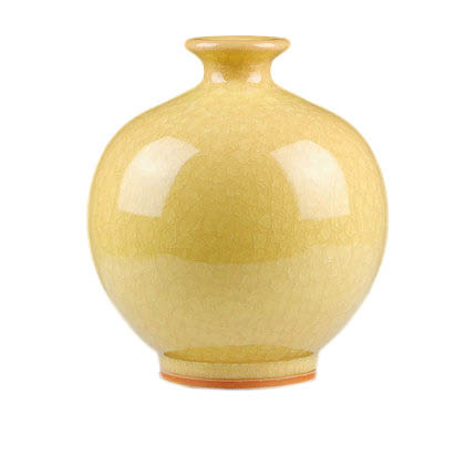 porcelaine for Jahrriesnge yellow ice cube cracked gourd vase cna0735 Compatible porcelaine Jahrriesnge for yellow ice cube cracked gourd vase cna0735