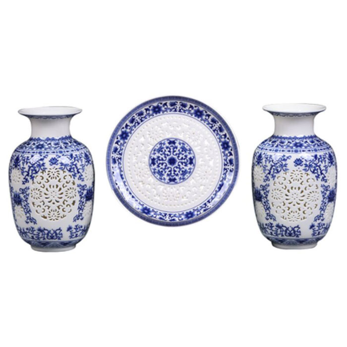 porcelaine for Jahrriesnge hollow vase set 3 pcs cna0905 Compatible porcelaine Jahrriesnge for hollow vase set 3 pcs cna0905