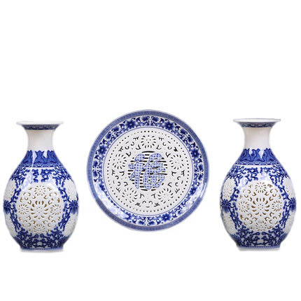porcelaine for Jahrriesnge hollow vase set 3 pcs cna0906 Compatible porcelaine Jahrriesnge for hollow vase set 3 pcs cna0906