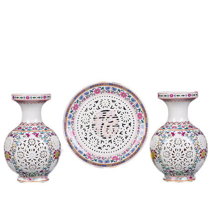 porcelaine for Jahrriesnge hollow vase set 3 pcs cna0911 Compatible porcelaine Jahrriesnge for hollow vase set 3 pcs cna0911