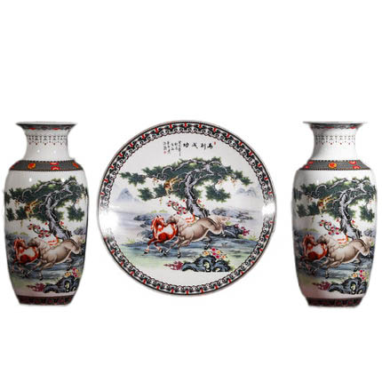 porcelaine for Jahrriesnge horses vase set 3pcs cna1045 Compatible porcelaine Jahrriesnge for horses vase set 3pcs cna1045