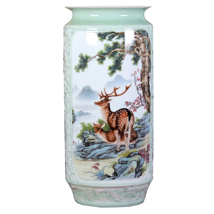porcelaine for Jahrriesnge relief painting calligraphy cylinder vase cna1133 Compatible porcelaine Jahrriesnge for relief painting calligraphy cylinder vase cna1133