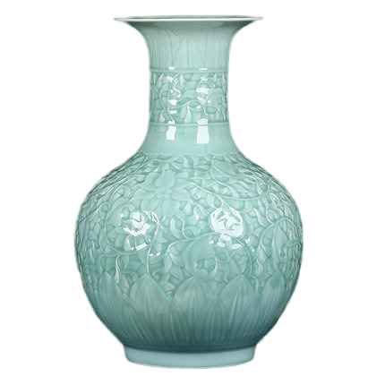 porcelaine for Jahrriesnge carving shadow blue glaze vase cna1306 Compatible porcelaine Jahrriesnge for carving shadow blue glaze vase cna1306