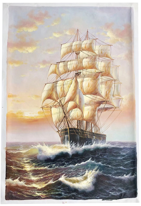 Peinture à l'huile for Jahrriesnge sailboat-lpg0256 Compatible Peinture à l'huile Jahrriesnge for sailboat-lpg0256