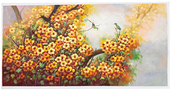 Peinture à l'huile for JAHRRIESNGE yellow-flower-lpg0393 Compatible Peinture à l'huile JAHRRIESNGE for yellow-flower-lpg0393