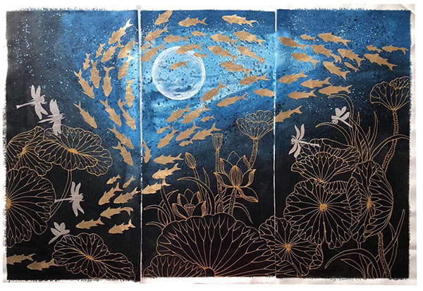 Animaux for Jahrriesnge fish-dragonfly-lotus-blad-lpg1448 Compatible Animaux Jahrriesnge for fish-dragonfly-lotus-blad-lpg1448