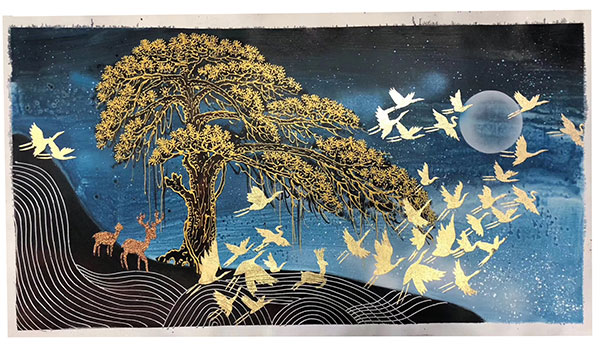 Paysage for JAHRRIESNGE birds-moon-and-tree-lpg1468 Compatible Paysage JAHRRIESNGE for birds-moon-and-tree-lpg1468