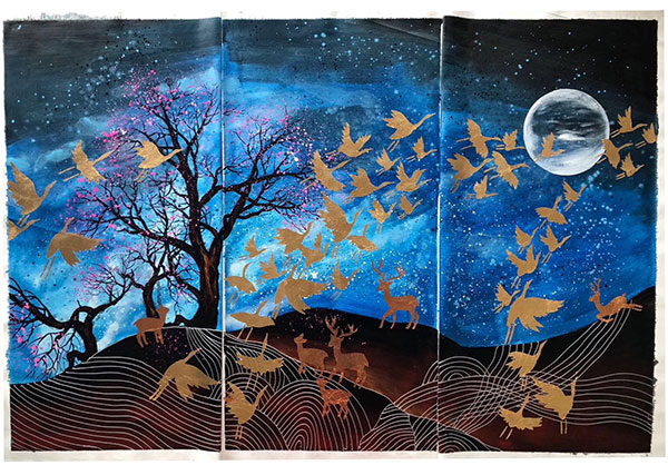 Paysage for JAHRRIESNGE birds-deers-night-lpg1473 Compatible Paysage JAHRRIESNGE for birds-deers-night-lpg1473