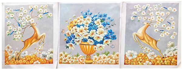 Animaux for Jahrriesnge mixed deers and flowers lpg2679 Compatible Animaux Jahrriesnge for mixed deers and flowers lpg2679